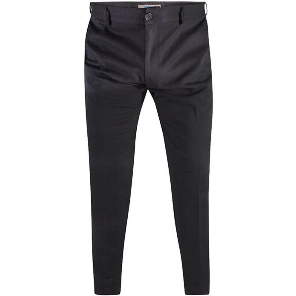(48R, Black) Duke D555 Mens Big Tall King Size Yarmouth Stretch Smart Trousers Pants - Black