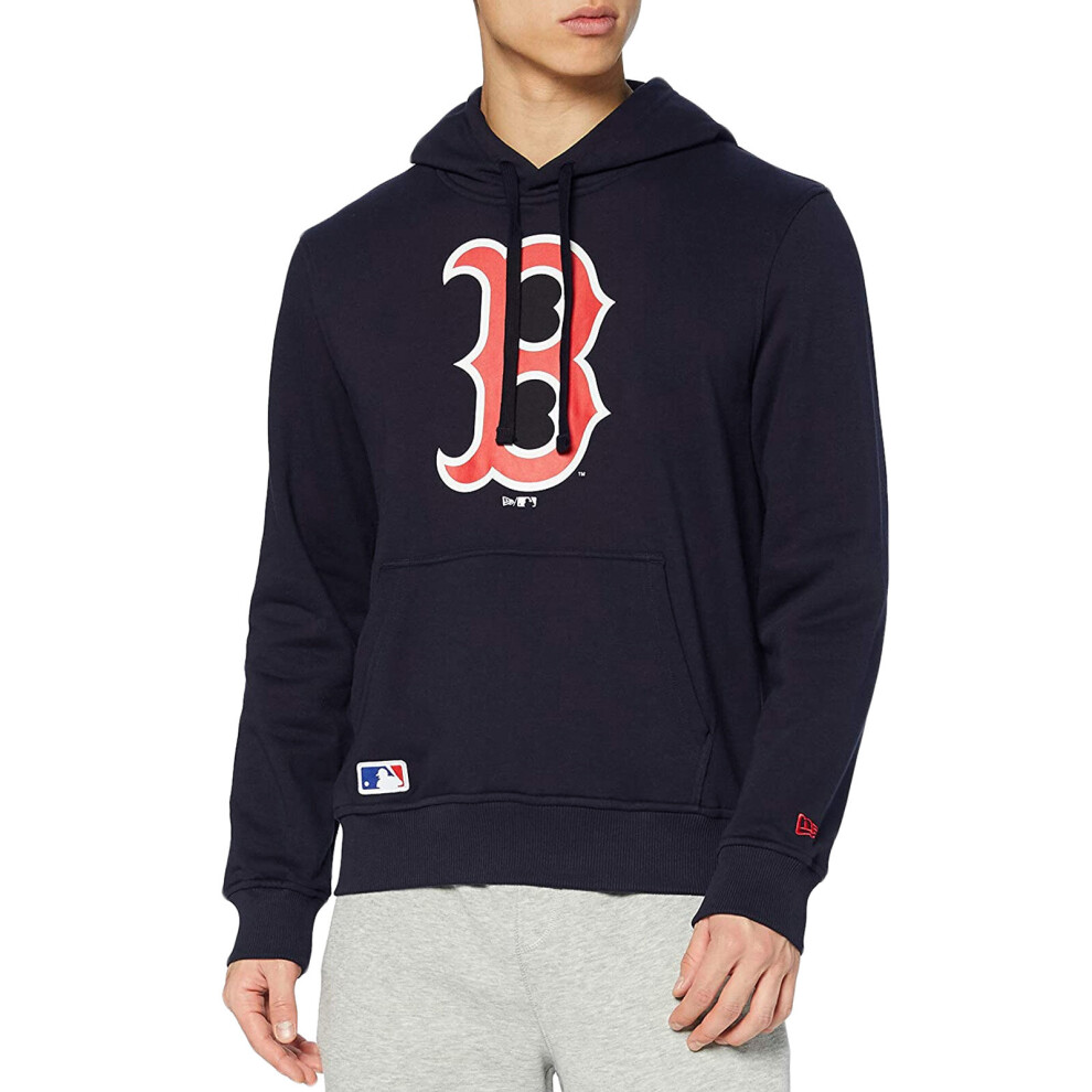 (4XL, Navy) New Era Boston Red Sox MLB Team Pullover Hoody Sweatshirt Hoodie - Navy