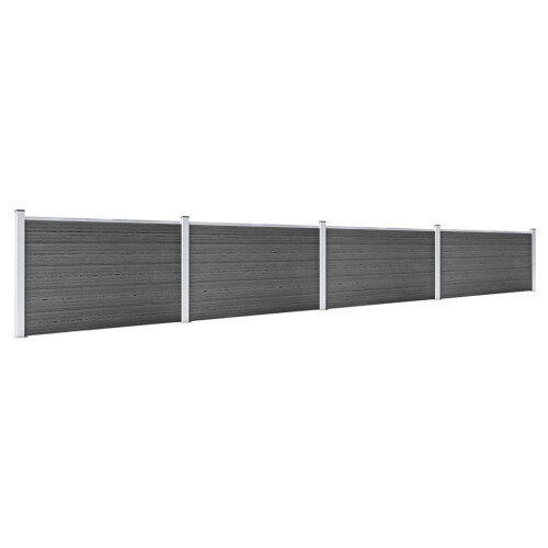 VidaXL vidaXL Zaunelement Set WPC 699x105 cm Schwarz 1