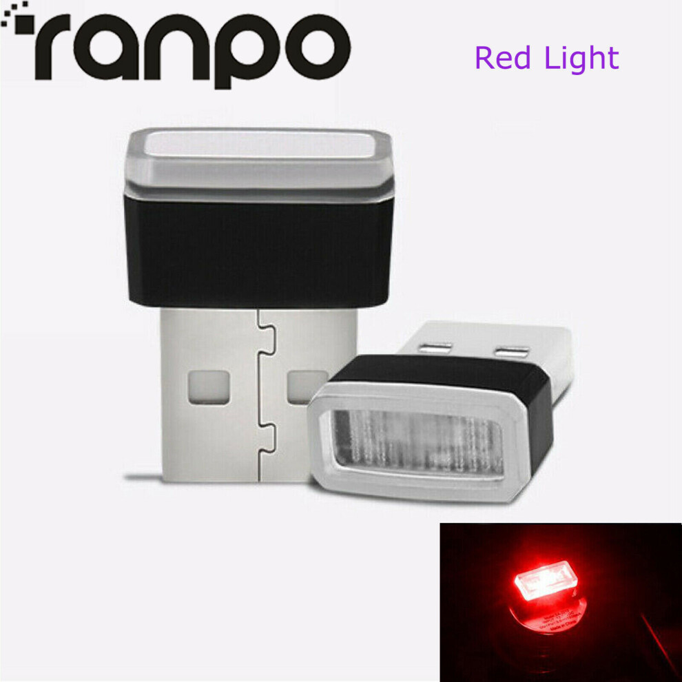 Ranpo () Mini Flexible Usb Led Interior Car Strip Neon Car Atmosphere Lamp Red/Light