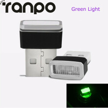 (Green) Mini Flexible USB LED Light Interior Car Strip Neon Car Atmosphere Lamp