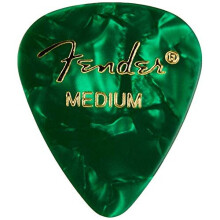 Fender 351-form Medium Grøn Moto-Celluloid Plektrer 12-pak til elektrisk, akustisk guitar, mandolin og bas