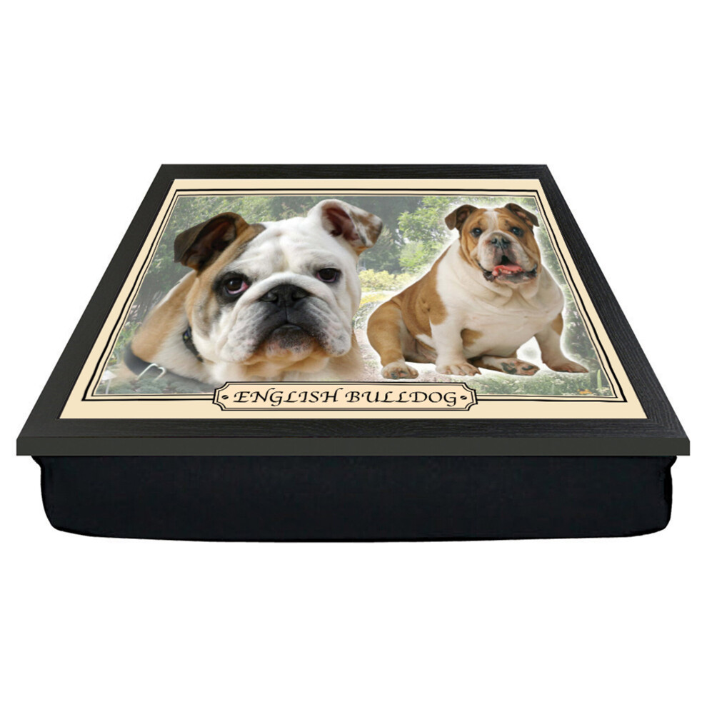 Bulldog Dog Breed Cushion Lap Tray Gift