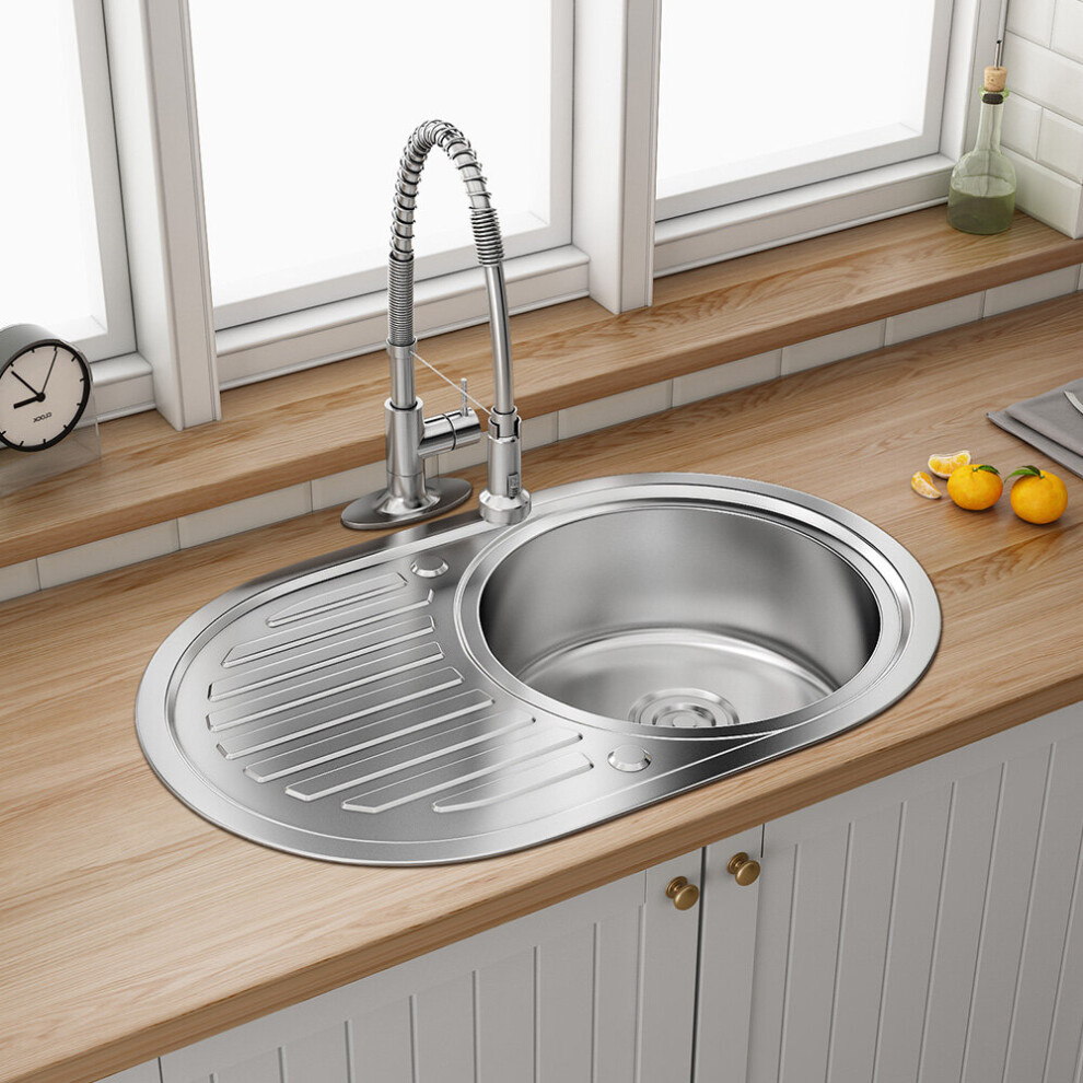 Topmount Round Single Bowl Stainless Steel Catering Kitchen Sink