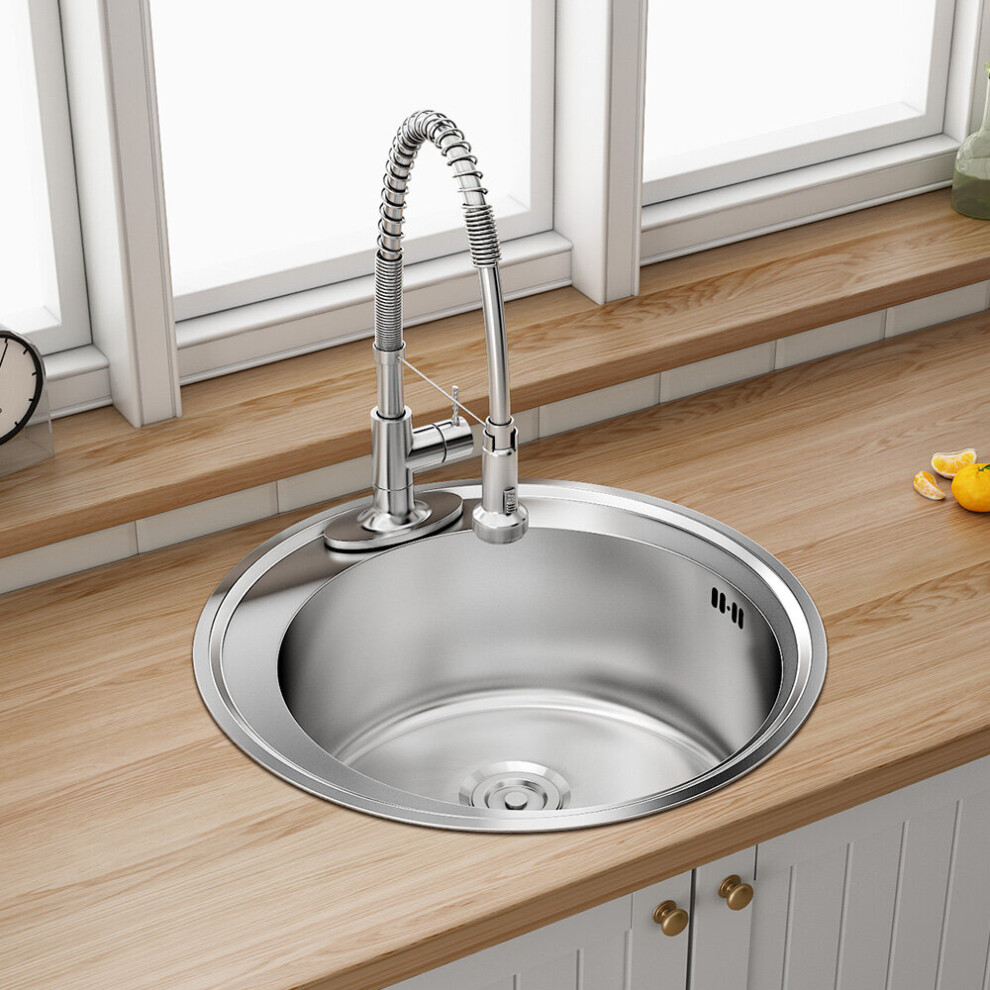 Catering Kitchen Stainless Steel Round Deep Single Bowl Sink Basin