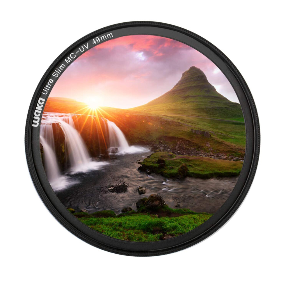 Waka 49Mm Mc Uv Filter - Ultra Slim 16 Layers Multi Coated Ultraviolet Protection Lens Filter For Canon Nikon Sony Dslr Camera Lens