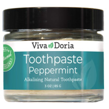 Viva Doria Fluoridevrije Natuurlijke Tandpasta - Pepermunt (3 oz Glazen pot) Verfrist Mond, Frist Adem, Houdt Tanden en Tandvlees Gezond