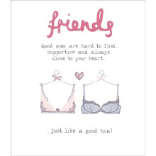 Friends Are Just Like A Good Bra! Blank Greeting Card Suit Any Occasion