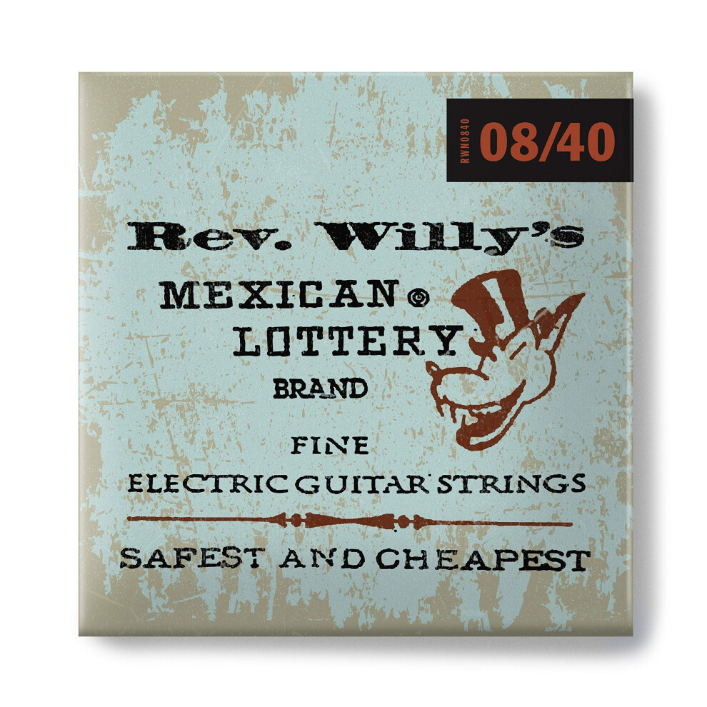 Dunlop RWN0840 Reverend Willy Nickel Plated Steel Electric Guitar Strings, Fine, .008-.040, 6 Strings/Set