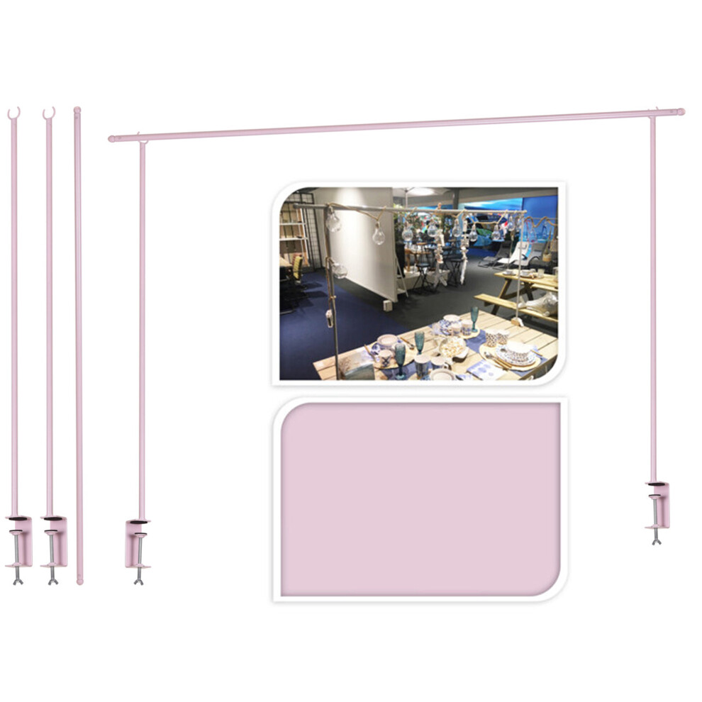 (Pink) Metal Over Table Hanging decoration Display Rod With Clamp