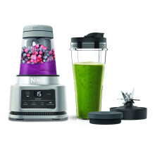 Ninja Foodi Power Nutri Blender [CB100UK] 2-in-1 Blender, Auto-iQ, Smart Motor, 700ml Cup & 400ml Bowl, 1100W silver