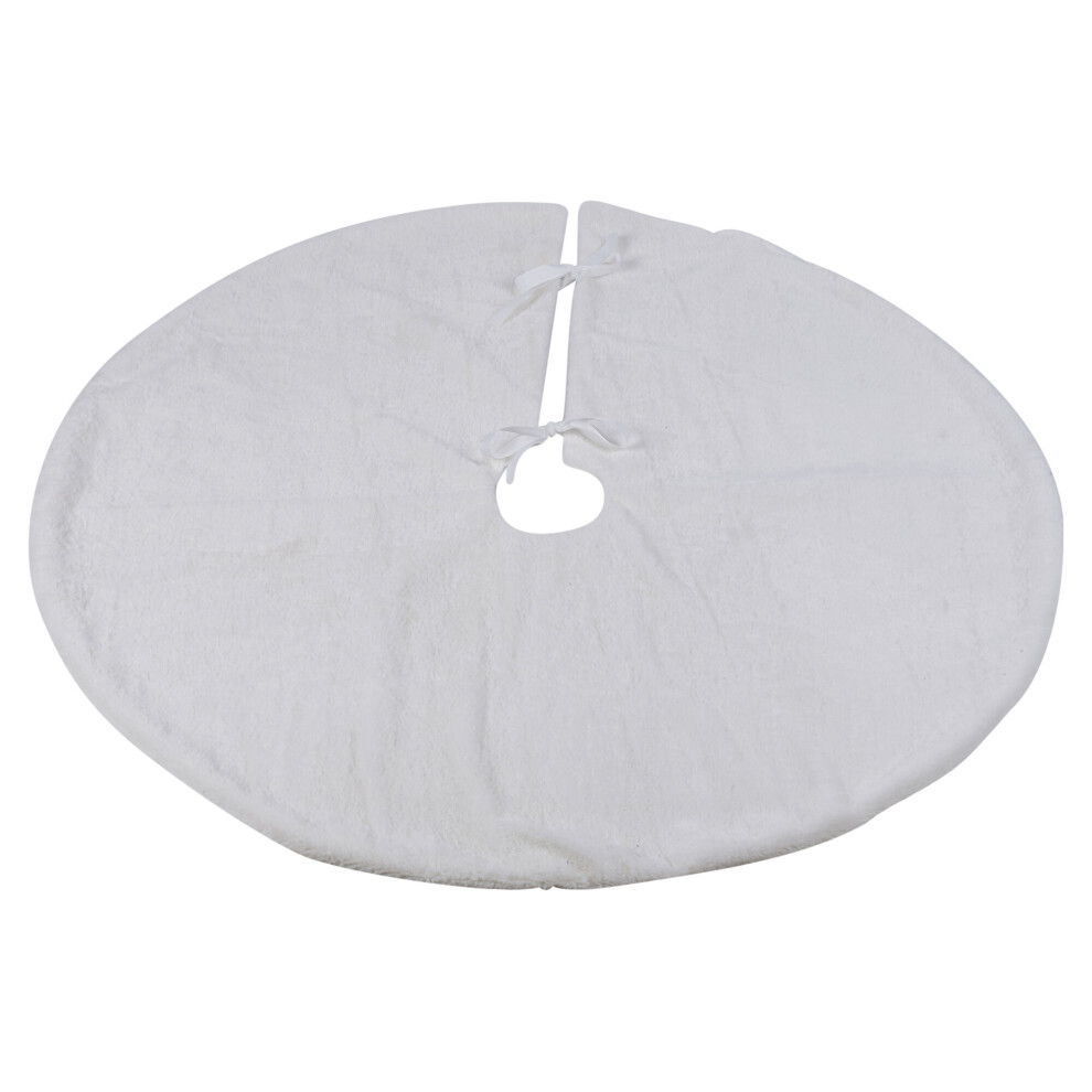 (90cm) White Snow Fleece Christmas Tree Skirt 90cm /120cm