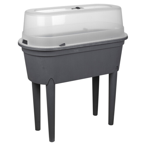 URBN Living (Black) Elevated Greenhouse Plastic Raised Garden Bed Planter with Lid 1