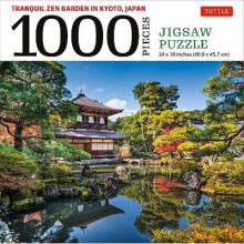 Tranquil Zen Garden in Kyoto Japan 1000 Piece Jigsaw Puzzle Ginkakuji Temple, Temple of The Silver Pavilion Finished Size 24 in X 18 in