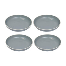 Set of 4 Large Pasta Bowl Dishes Dessert Noodles Soup Plate Stoneware
