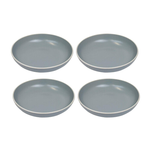 Set of 4 Large Pasta Bowl Dishes Dessert Noodles Soup Plate Stoneware