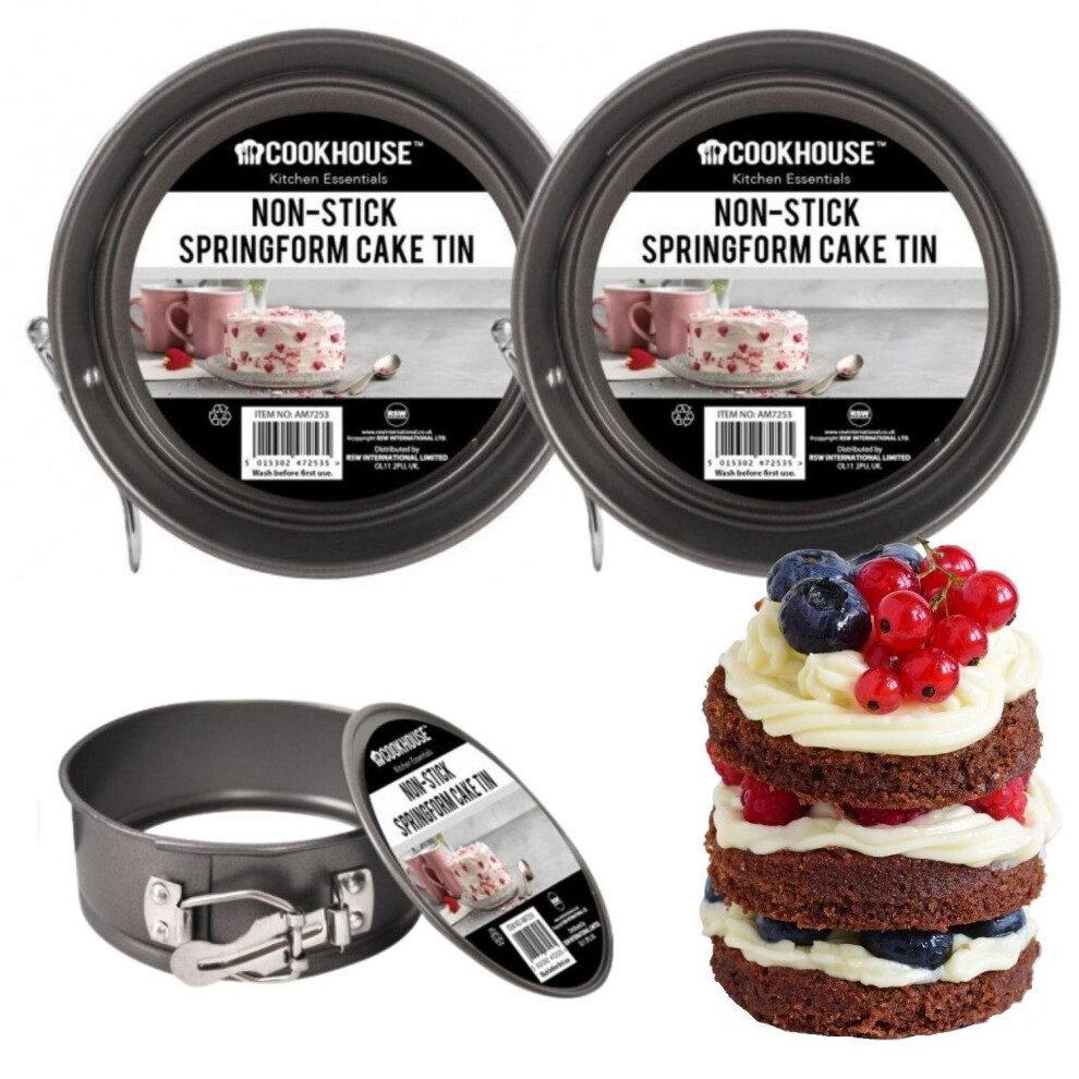 Mini Cake Tin Non-Stick Springform With Loose Base 12,5 cm Cheesecake Tin Pack Of 2