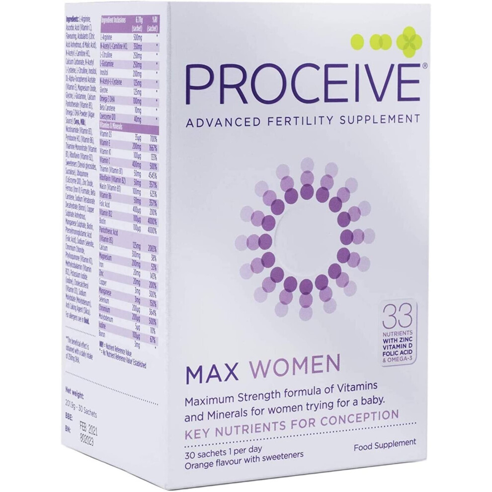 Proceive Advanced Fertility Supplement - MAX Women - 30 Sachets