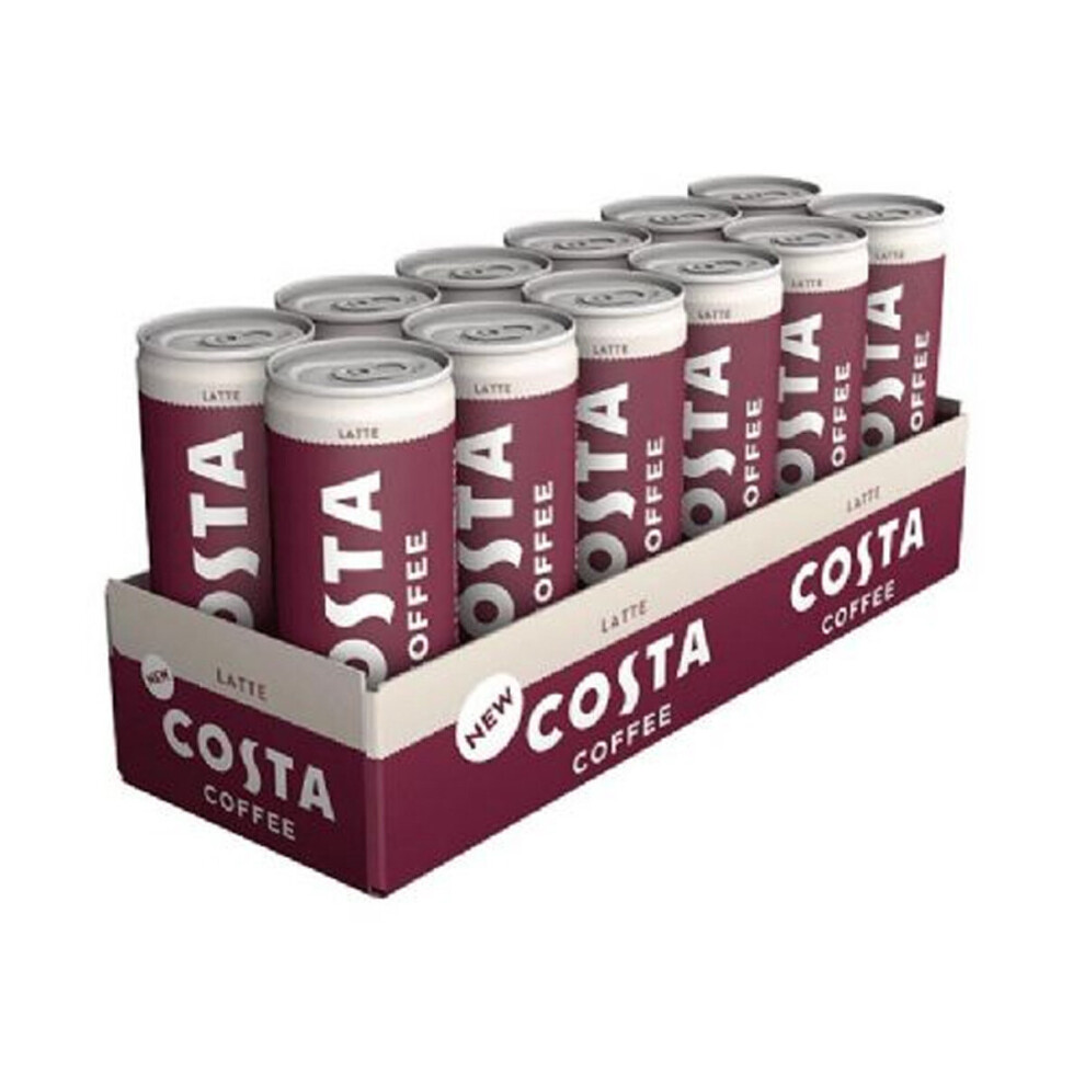 Costa Coffee Costa Flavoured Latte Coffee Drink On The Go Smooth Creamy 12 X 250Ml