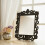 Vintage Fabulous Black Ornate Rectangle Dressing Table Mirror Plastic 1