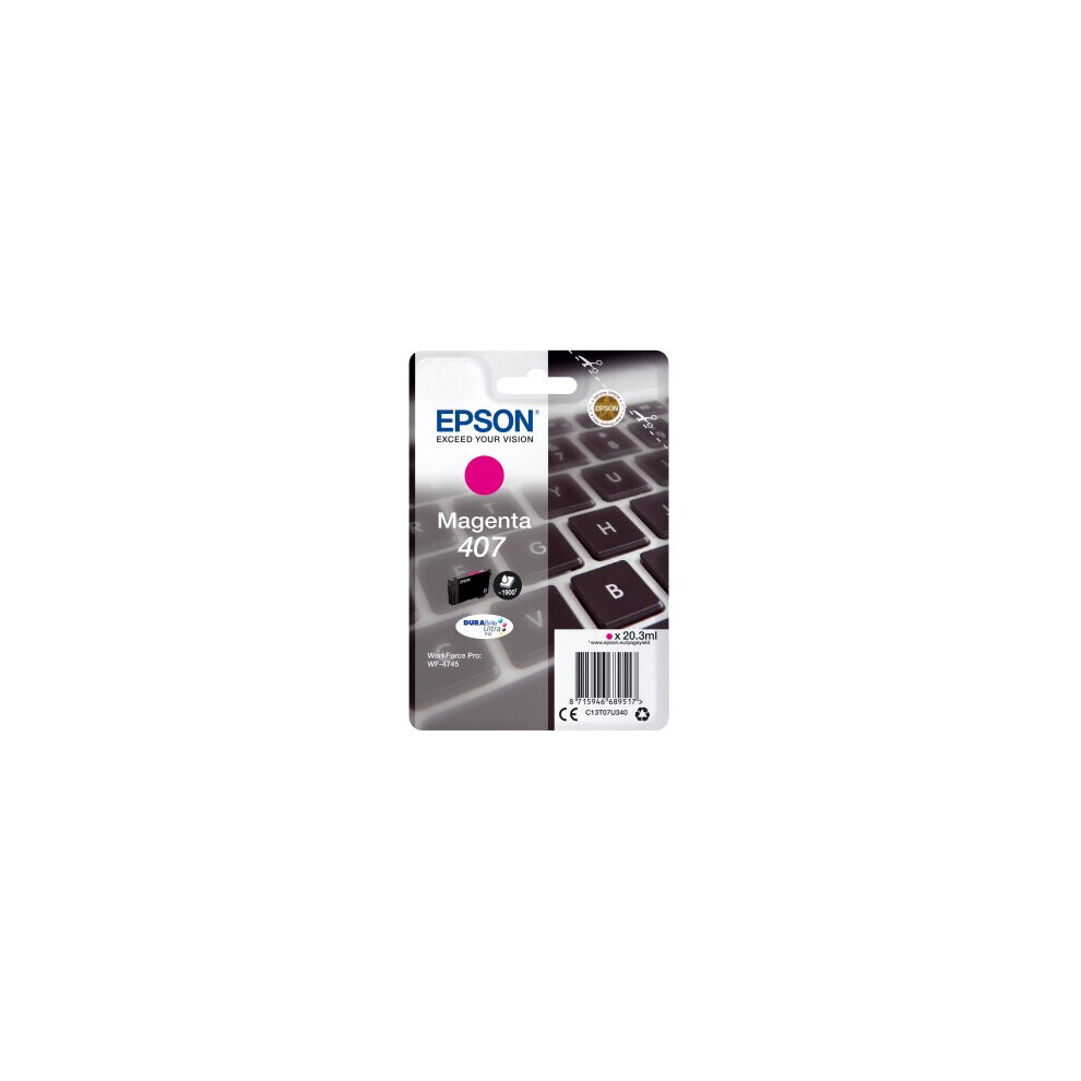 OEM Epson 407 Magenta Ink Cartridge C13T07U340 - Image 12