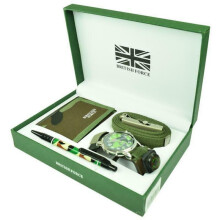 Camoflauge Mens british force gift set watch wallet pen and belt- perfect gift