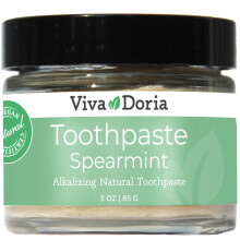 Viva Doria Fluoruro Dentifricio a mineralizzamento naturale senza fluoro - Spear menta (barattolo di vetro da 3 once)