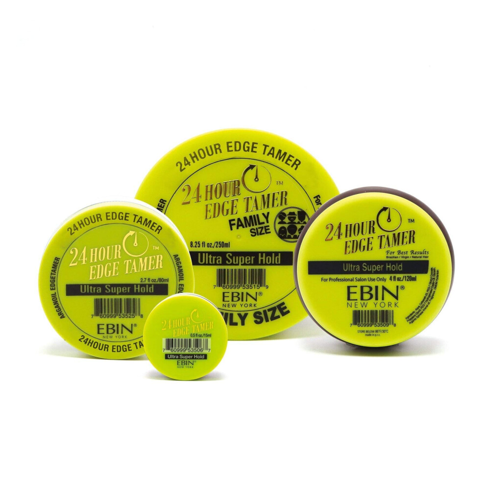 Ebin New York White 24 Hour Edge Tamer, No Flaking Or Residue - Ultra Super Hold, 2.7 Oz / 80Ml