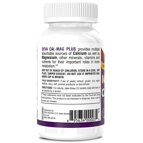 Deva, veganische Cal-Mag-Plus, 90 Tabletten 1