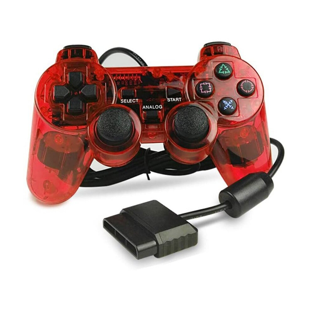 Wired Controller Transparent Red for PS2 controller