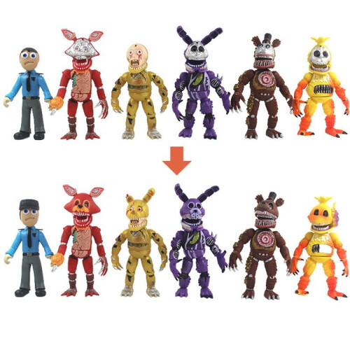 6pcs Five Nights At Freddy's Light Figures Jouet à visage changeant 1