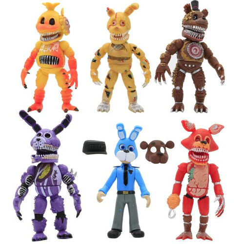 6pcs Five Nights At Freddy's Light Figures Jouet à visage changeant 2