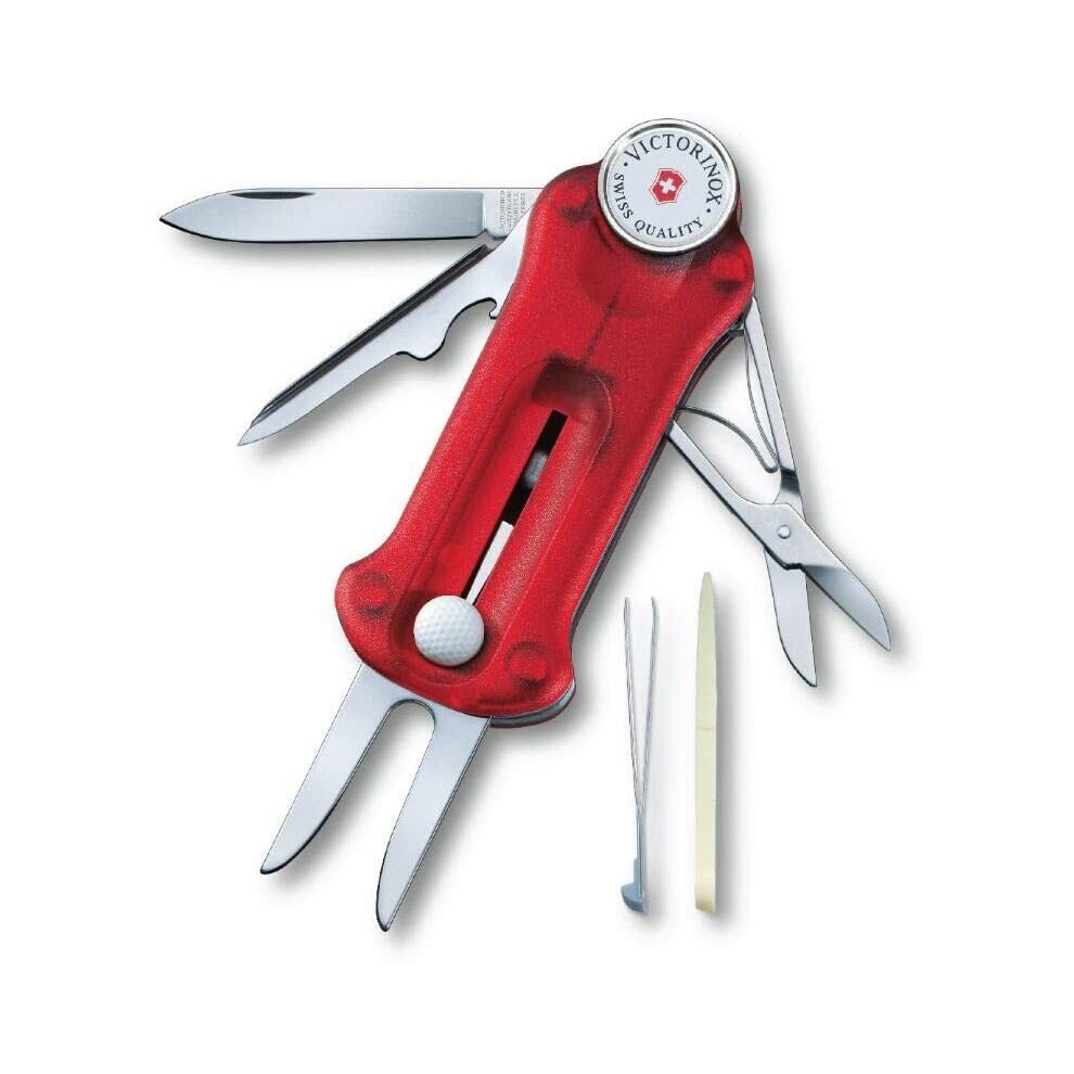 Outil multifonctions - Victorinox - Golf Tool - 10 Fonctions - Rouge transparent - Accessoire Golfeur