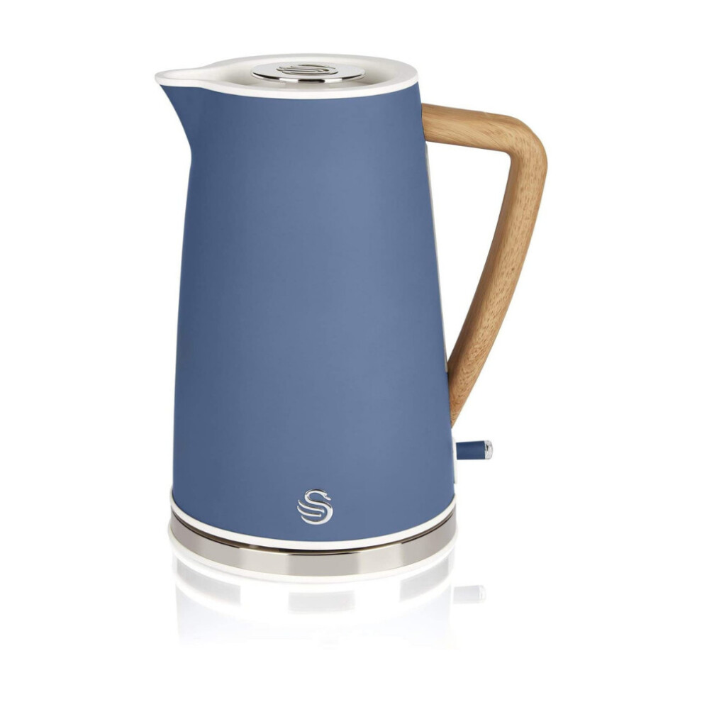 Swan Nordic Rapid Boil Kettle, Wood Effect Handle, Blue