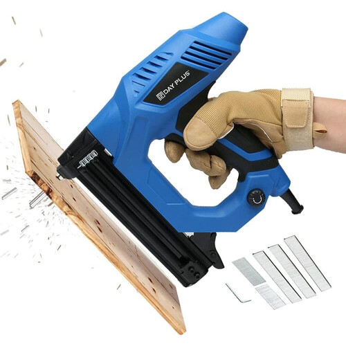 Cordless Brad Nailer, 2-in-1 Nail Gun Staple Gun, 18 Gauge 1-1/4 Inch, Includes 500 Pcs Staples And 500 Pcs Nails, With Battery And Charger, Non-Slip Rubber Grip, For Woodworking DIY Projects | US