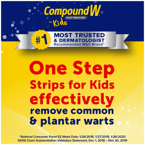Compound W One Step Wart Remover Strips for Kids, 10 Medicated Strips 1