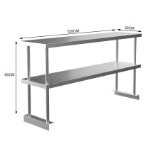 (120*30*60cm) Single/Double Tier Over Shelf Prep Table Stainless Steel Top Overshelf Catering