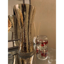 Stunning Gold Cracked Luxury Flower Vase Wedding Table Centerpiece30cm
