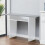 Living And Home (White & Grey) Rectangular Console Dining Table with Storage Shelf 2