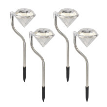 (White LED) Solarize Solar Diamond LED Lights Set of 4