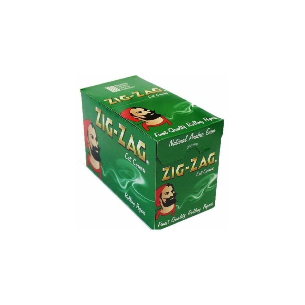 (50 Booklets (Half Box)) Zig Zag Green Standard Regular Cigarette Rolling Paper