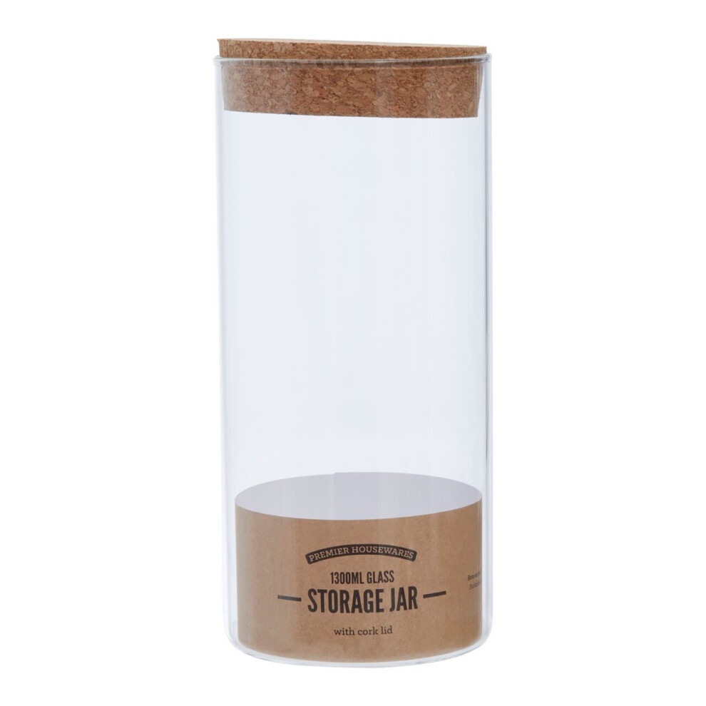 Premier Housewares Tromso Large Cylindrical Glass Jar