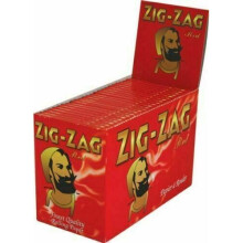 (50 Booklets (Half Box)) Zig Zag Red Standard Regular Cigarette Rolling Paper