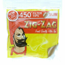 (2 Packets - (900 Tips)) ZIG ZAG SLIM FILTER TIPS RESEALABLE BAG