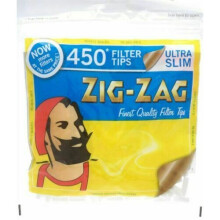 (1 Packet - (450 Tips)) ZIG ZAG ULTRA SLIM FILTERS 450 Resealable Bag Rolling Cigarette Tobacco Filter