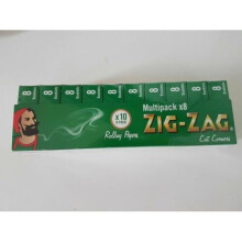 (20 Packs (160 Booklets)) Zig Zag Cigarette Rolling Papers Rizla Green Tobacciana Smoking
