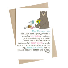 Moody Menopause With A Moustache Greeting Card by Dandelion Stationery Cards