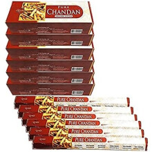 (Pack of 6) Rishta Chandan Agarbatti,Premium Indian Aroma Sandalwood Incense Stick ,Natural Air Freshener ,Can be used to practice yoga or to meditate .