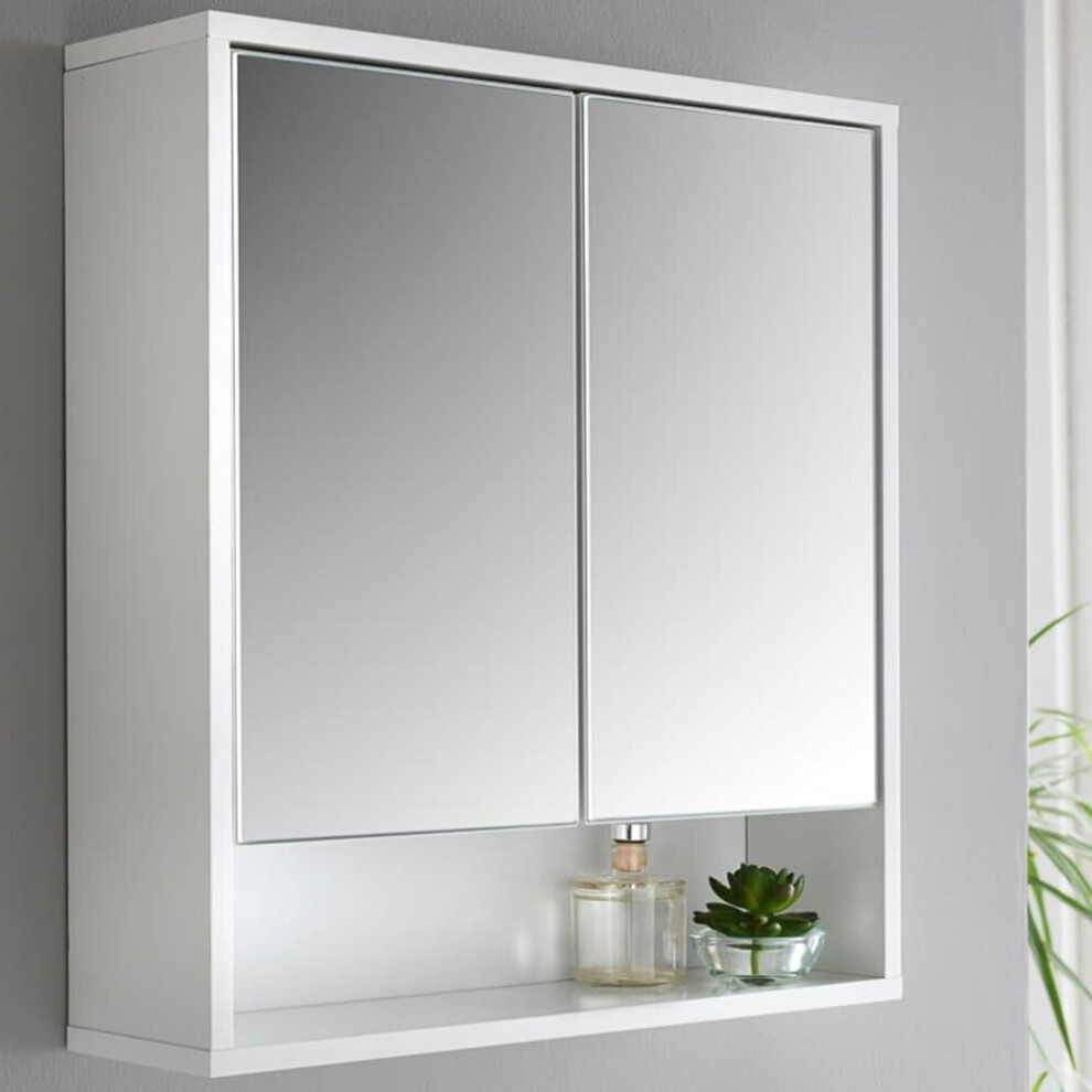 Norsk High Gloss Bathroom Mirror Cabinet Ideal For Storing all Kinds of Bathroom Essentials.