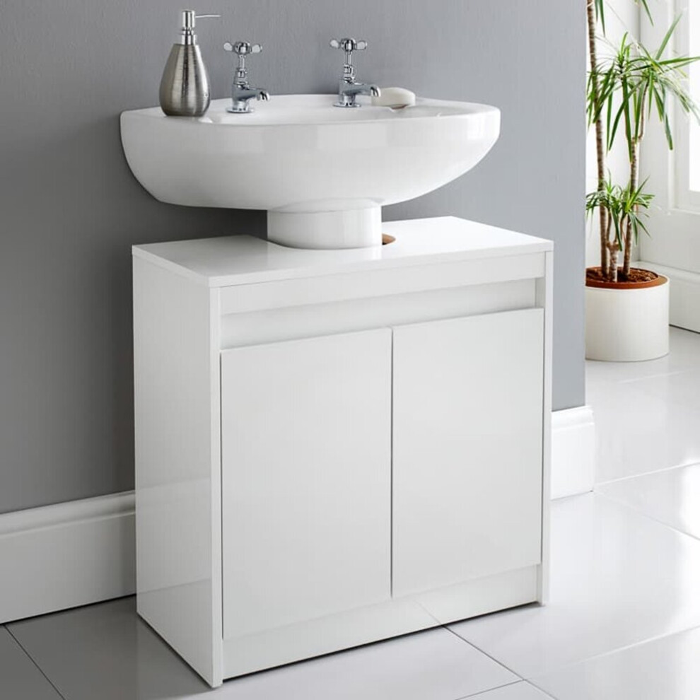 High Gloss Norsk High Gloss Under Sink Cabinet Add Some Stylish and Useful Storage To Your Bathroom